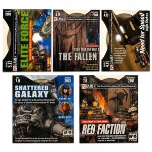 Lot 5 Vintage PC Gamer Demo Discs Red Faction Star Trek Need for Speed 1999-2002